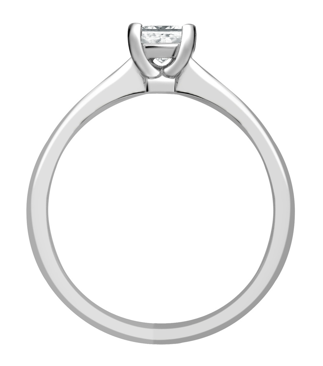 Princess Cut Four Claw Platinum Engagement Ring GRC502PLT Image 2
