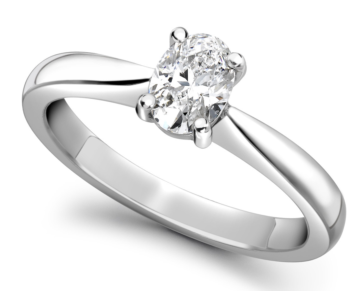 Oval Platinum 950 Diamond Engagement Ring GRC575PLT  Main Image