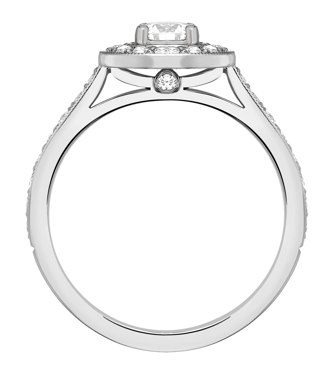 Round 0.25ct Platinum Halo Diamond Engagement Ring GRC639PLT Image 2