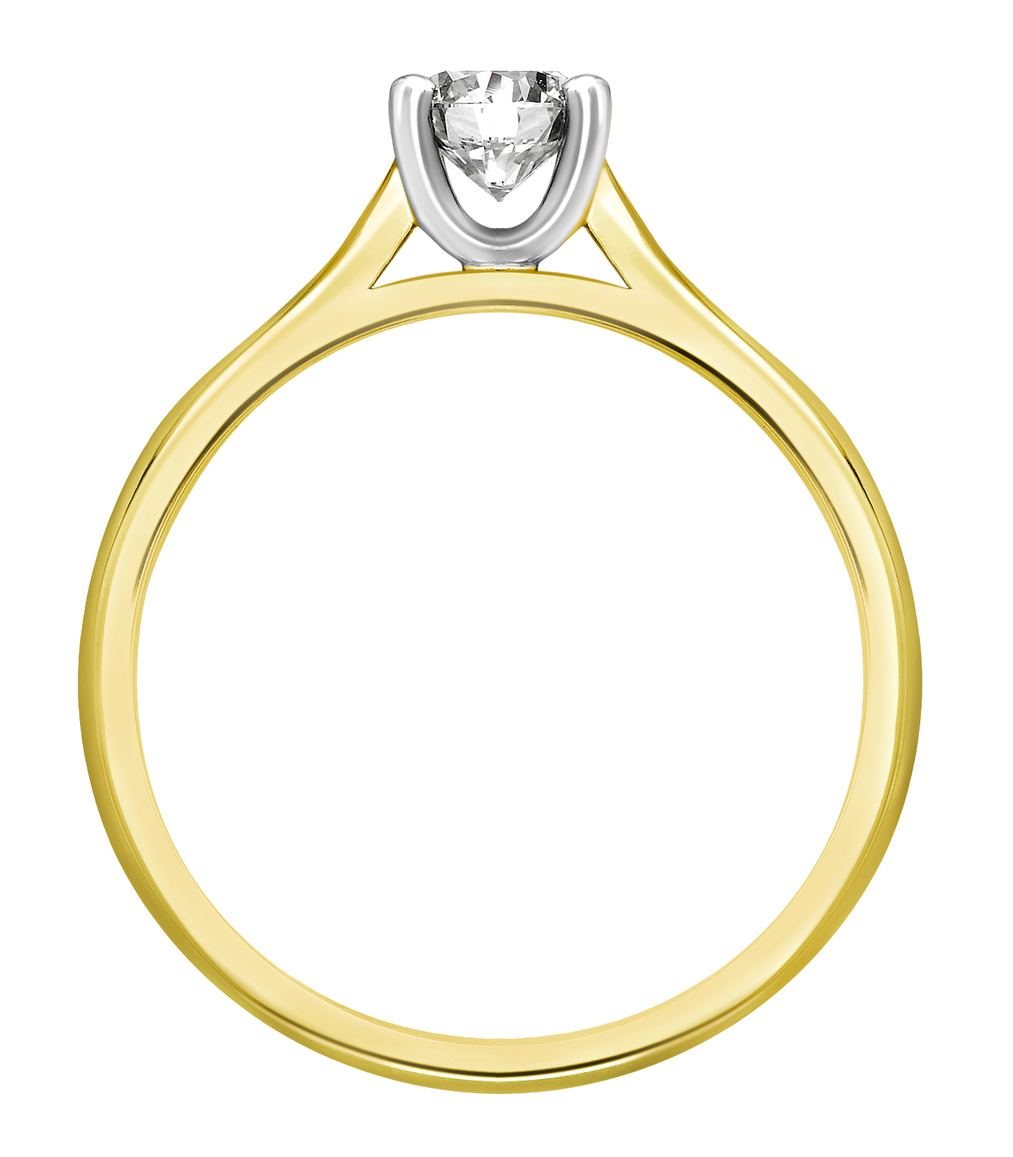 Round Four Claw Yellow Gold Engagement Ring GRC680YG Image 2