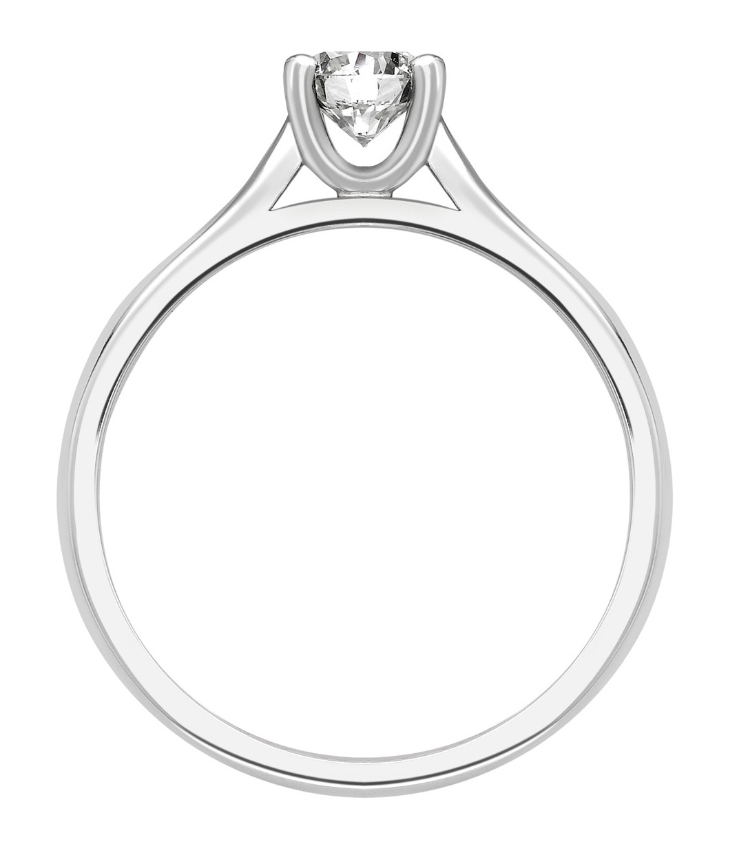 Round Four Claw White Gold Engagement Ring GRC680  Image 2