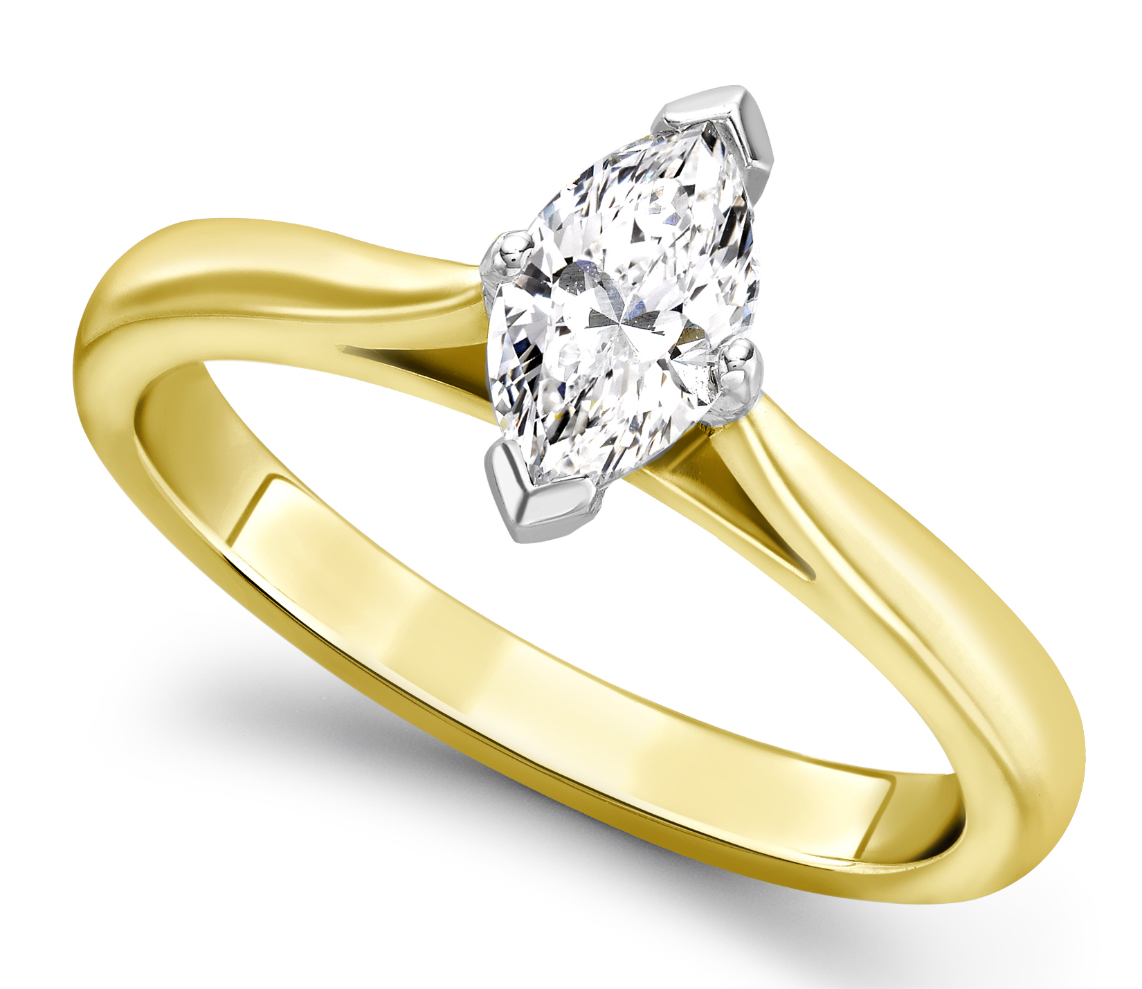 Marquise Cut Yellow Gold Diamond Engagement Ring GRC687YG Main Image