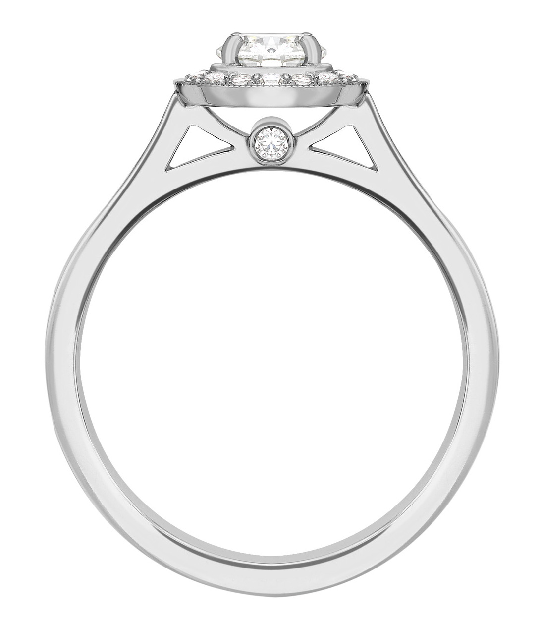 Round 0.50ct White Gold Halo Diamond Set Engagement Ring GRC728 Image 2