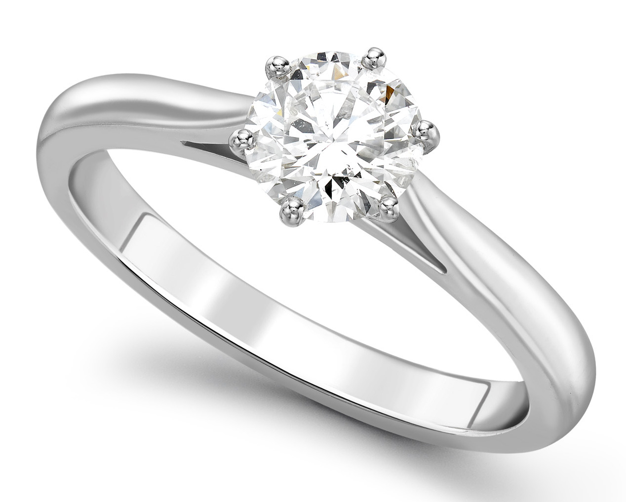 Round Six Claw Platinum Engagement Ring GRC757PLT Main Image