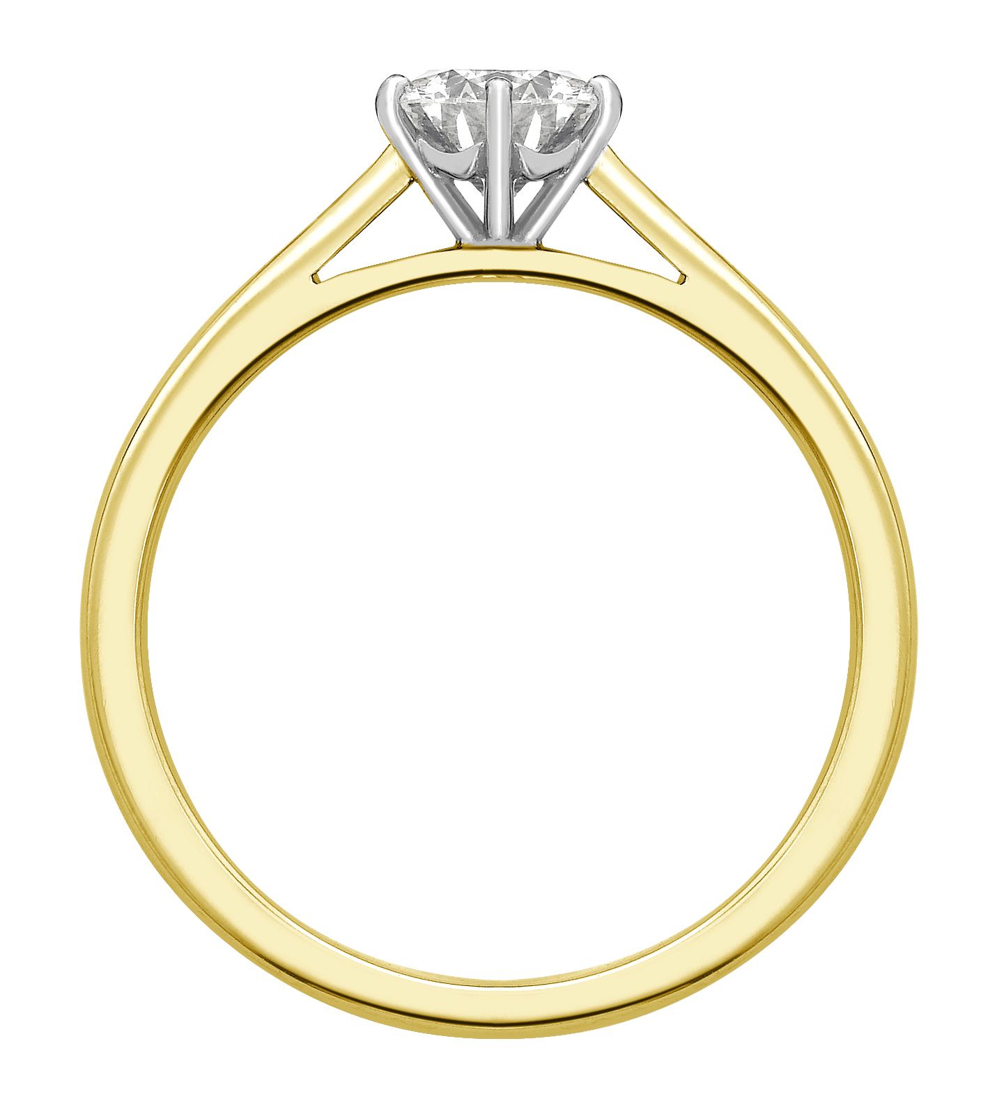 Round Six Claw Yellow Gold Engagement Ring GRC757YG Image 2