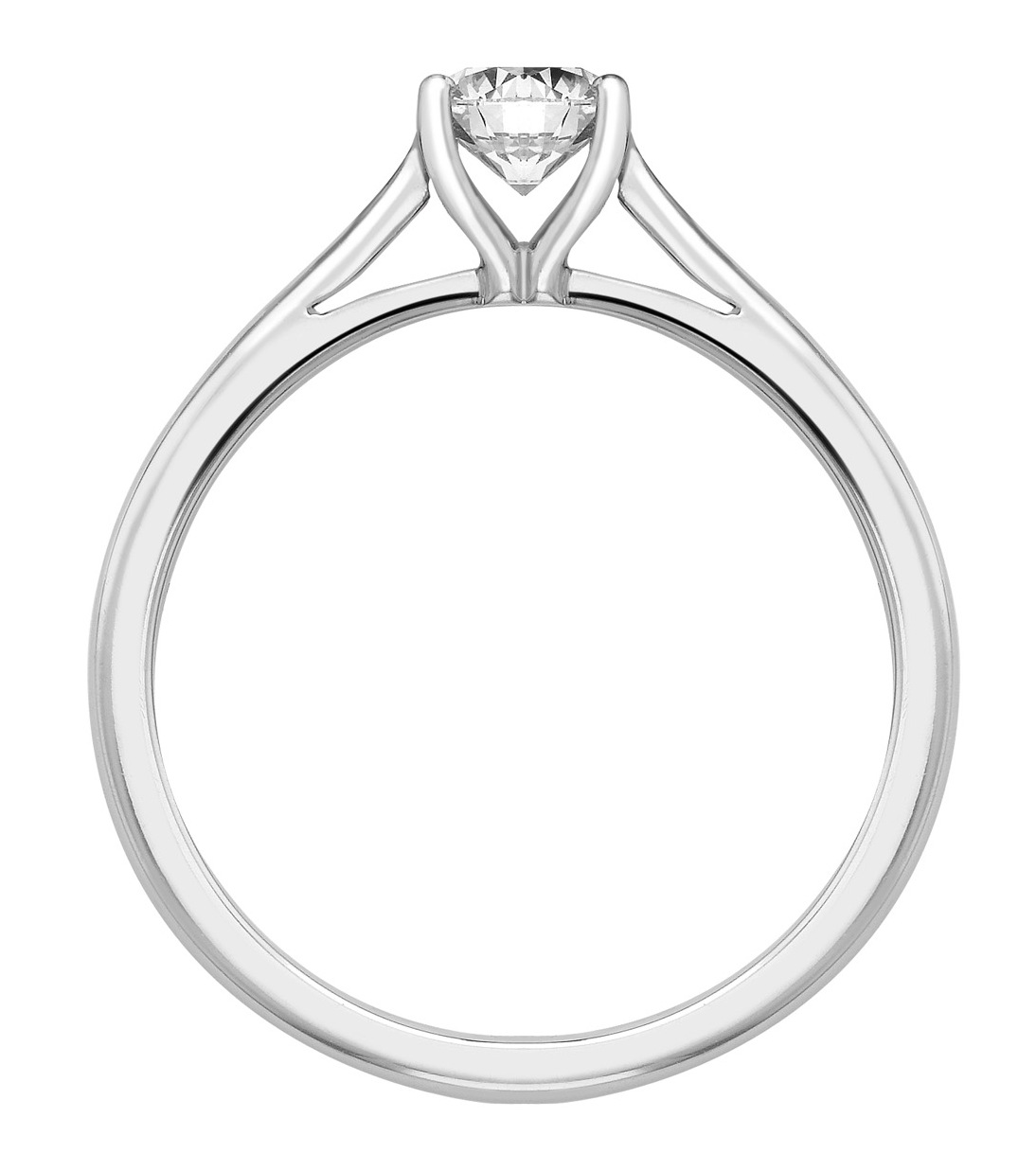 Round Four Claw Platinum Engagement Ring GRC783PLT Image 2