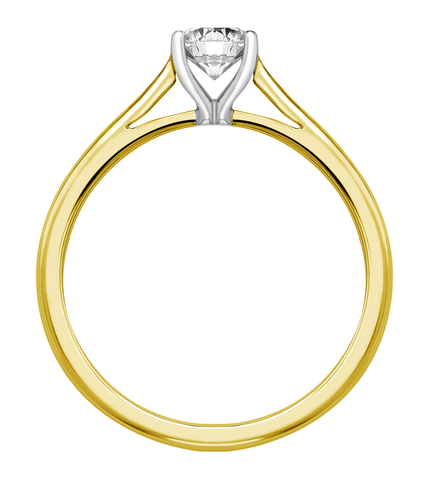 Round Four Claw Yellow Gold Engagement Ring GRC783YG Image 2