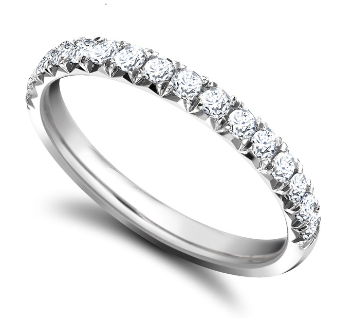 Round 2mm diamond fishtail wedding ring  Main Image
