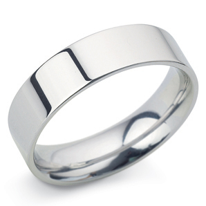 Flat Court 6mm Platinum Wedding Ring Main Image