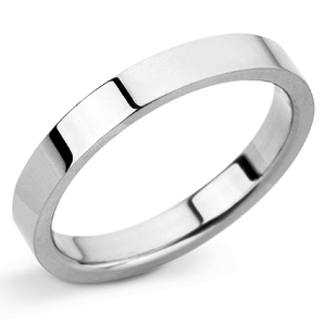 Flat 2mm White Gold Wedding Ring Main Image
