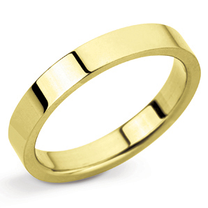 Flat 3mm Yellow Gold Wedding Ring Main Image