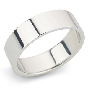 Flat 6mm White Gold Wedding Ring Main Image