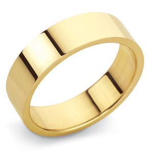 Flat 6mm Yellow Gold Wedding Ring Main Image