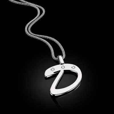 Bespoke diamond initial pendant handcrafted by Icecool Diamonds in Hatton Garden.