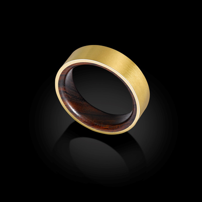 Bespoke gold and Gold Ironwood wedding ring handcrafted by Icecool Diamonds in Hatton Garden.